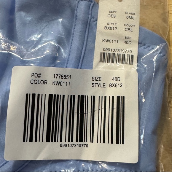 J. Crew Women’s Balconette Underwire Bikini Top BX612 Size 40D In Blue NWT - Picture 7 of 7